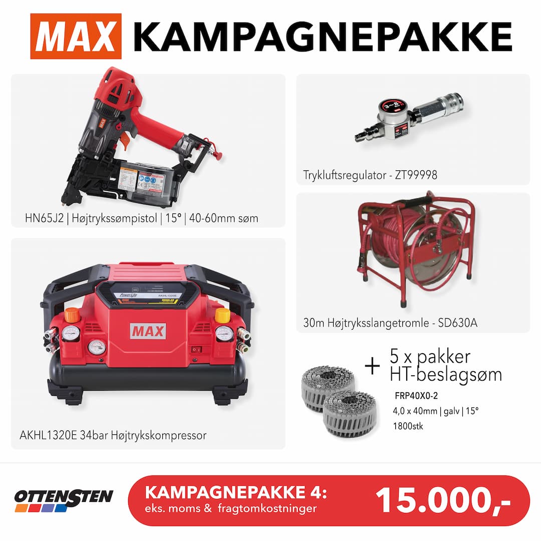 MAX Kampagnepakke 4 | HN65J2 sæt | 5 x Højtryksbeslagsøm